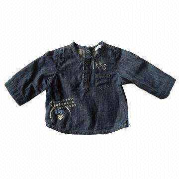 Long Sleeve Denim T-shirts, Made of 100% Cotton