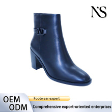 Stylish Black Leather Ankle Boots for Women