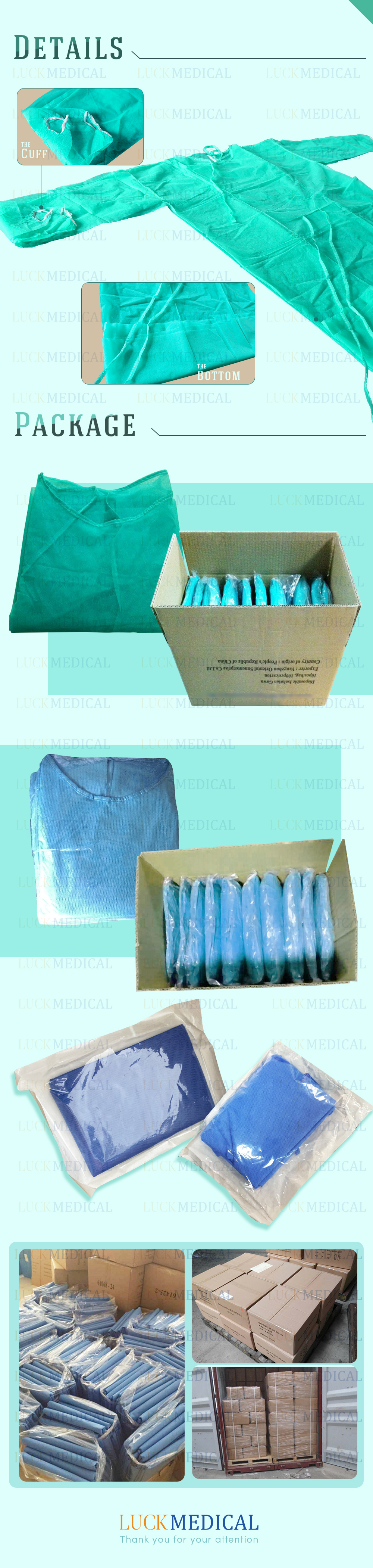 Einweg-Isolierkleid für medizinische Schutzkleidung Disposable Medical Protective Non Woven Isolation Gown