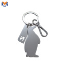 Metal custom penguin cute small keychain for girls
