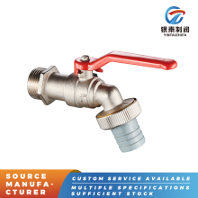 Brass Ball Valve Bibcock Tap with Red Handle