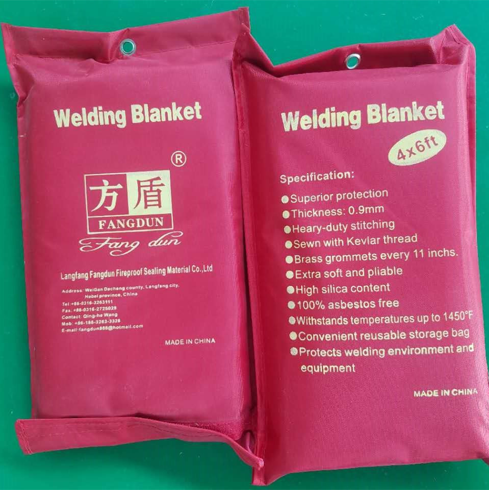 China Made 100% Fiberglass welding fire blanket