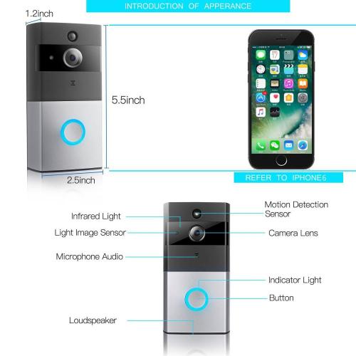 Sonnette de maison intelligente à batterie wifi