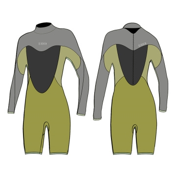 Traje de neopreno de buceo de pierna corta de la dama de la piel del mar