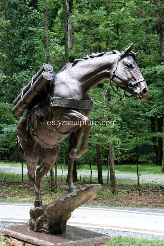 Escultura de caballo de latón de tamaño de vida jardín