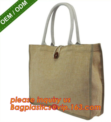 Eco Printed Handle Shopping Tote Jute Bag, promotional jute bag, promotion shopping jute bags/jumbo garment jute bag/reusable sh