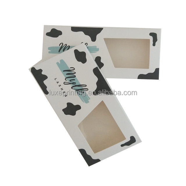 2021 prevalent pink special shape window paper beauty false eyelash paper box packaging