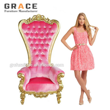 Best Selling Luxury Pink Kids Salon Furnitures King Throne Chair