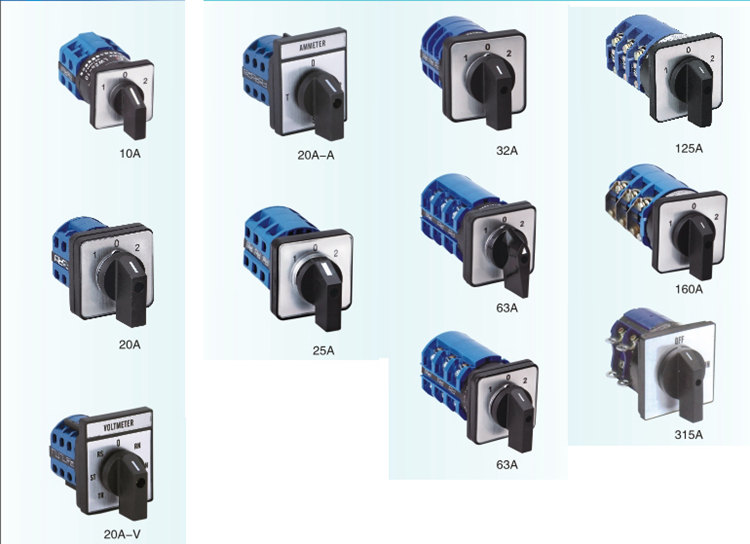 G17-20A 20A 3 phase 4 wire voltmeter 240vac universal Changeover Rotary Cam Switch