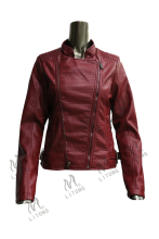Customized Motor Style women PU Leather Jacket, Winter Jacket for ladies fashion pu jacket