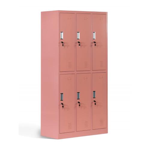 2 Tier Standard Metal Lockers 6 Door