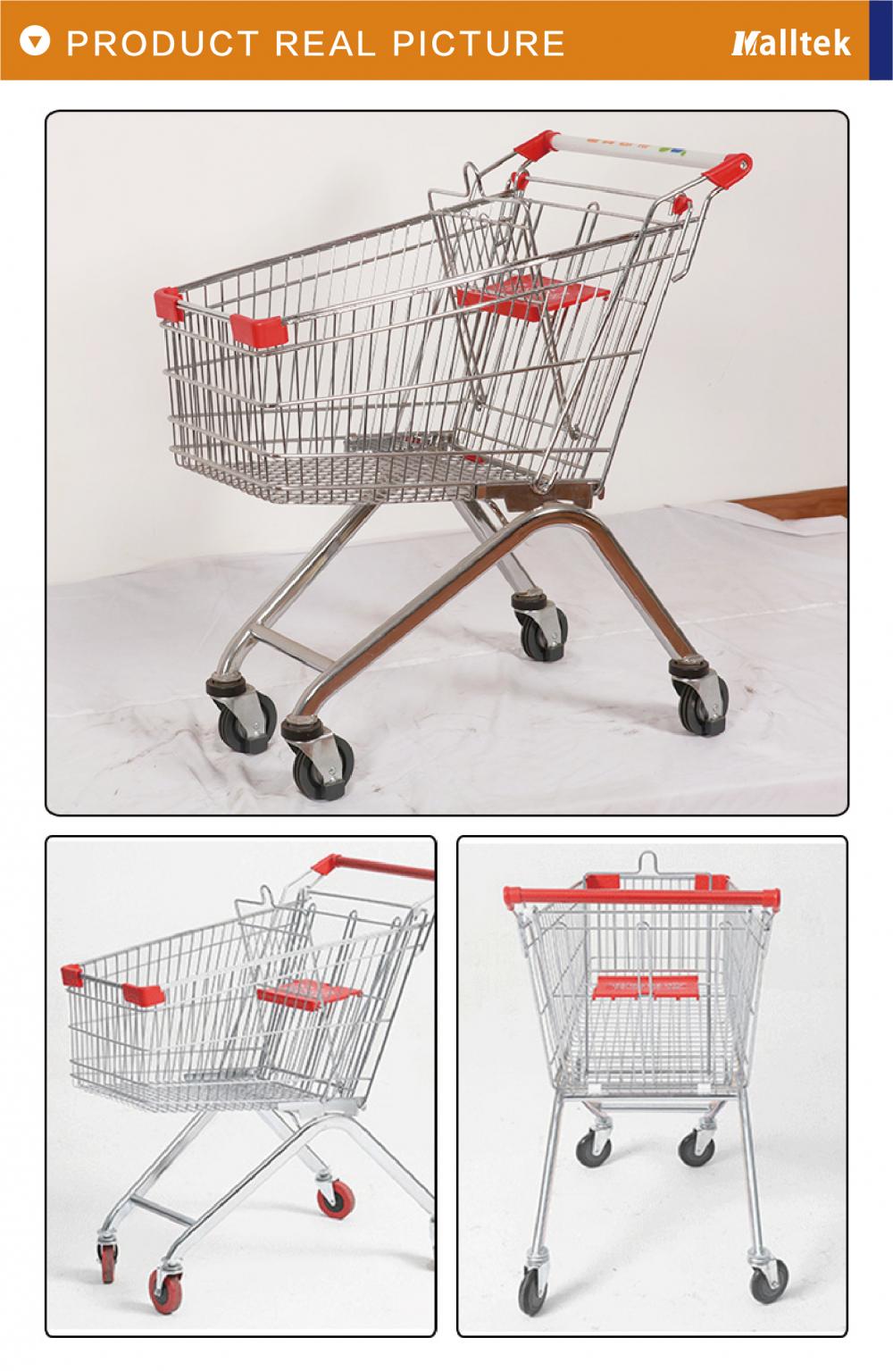 Large capacity European metal supermarket shopping Trolley