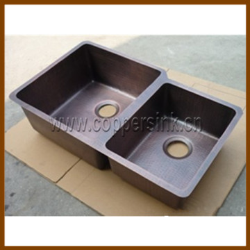 Cheap double apron kitchen copper sink