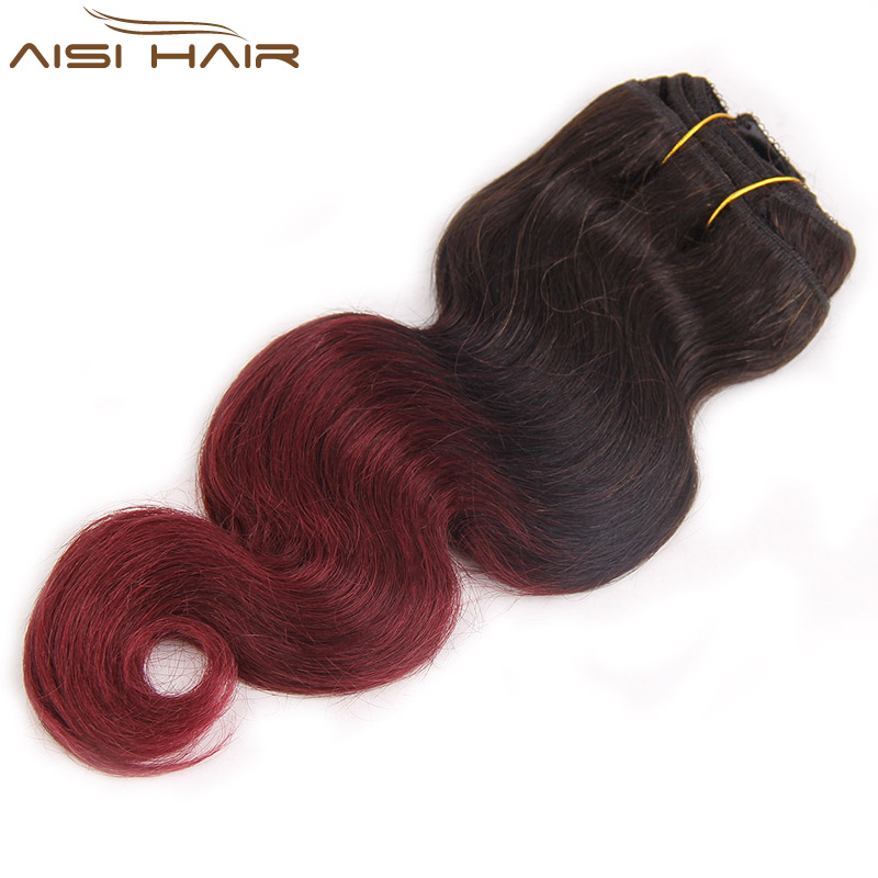 Wholesale 8A Unprocessed 100% Human Hair Ombre Burgundy Brazilian Clip In Hair Extensions Ombre Red Clip In Human Hair