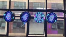 Remote control led circle display small led screen