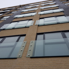 Indoor stainless steel stair railing glass pillar hardware