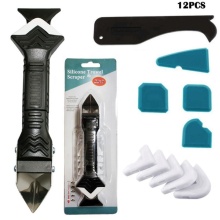 Stainless Steel 3-in-1 Silicone Sealant Grout Removal Tool Kit - 12pcs