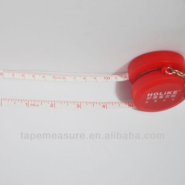 200cm Mini Keychain Small 2m Measuring Ruler Polyester Fancy Measuring Tape Ruler Retractable Smooth ABS Plastic+pvc (fiberglass)
