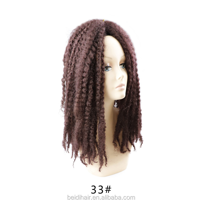 Marley Braiding Twist Hair Afro Kinky Twist Crochet  Marley Braids 18inch 100g Soft Fluffy Synthetic Hair