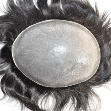 Wholesale price  Human Hair Toupee Injected Super Thin Skin Base Invisible Knots Natural Hairline Toupee For Men