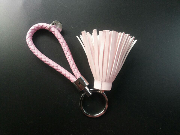 Leather Tassel Bag Charms Keychain