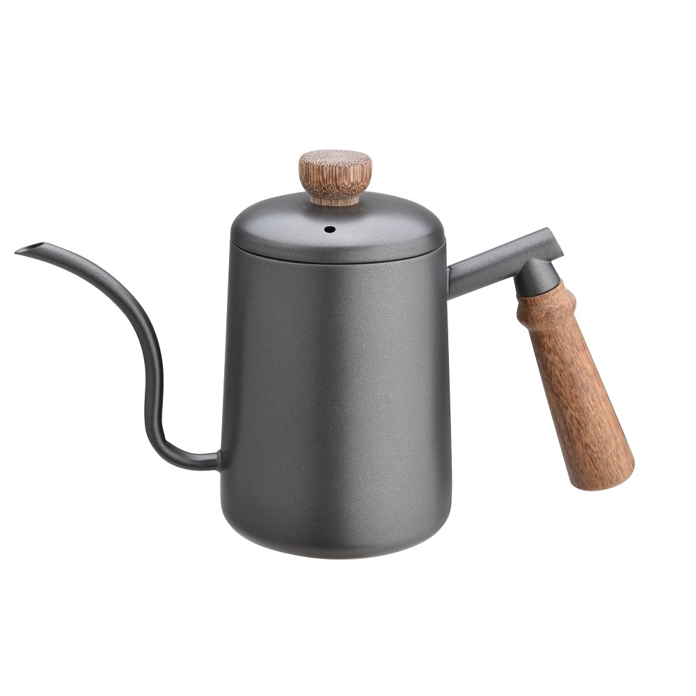 Versare il bollitore di caffè con manico in legno 600ml
