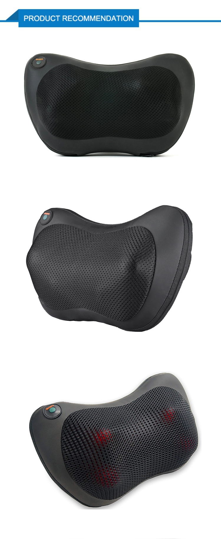 Mini Car Use Neck Shoulder Electric Massager Relax Shiatsu Rest Wrap Smart Neck Massage Pillow