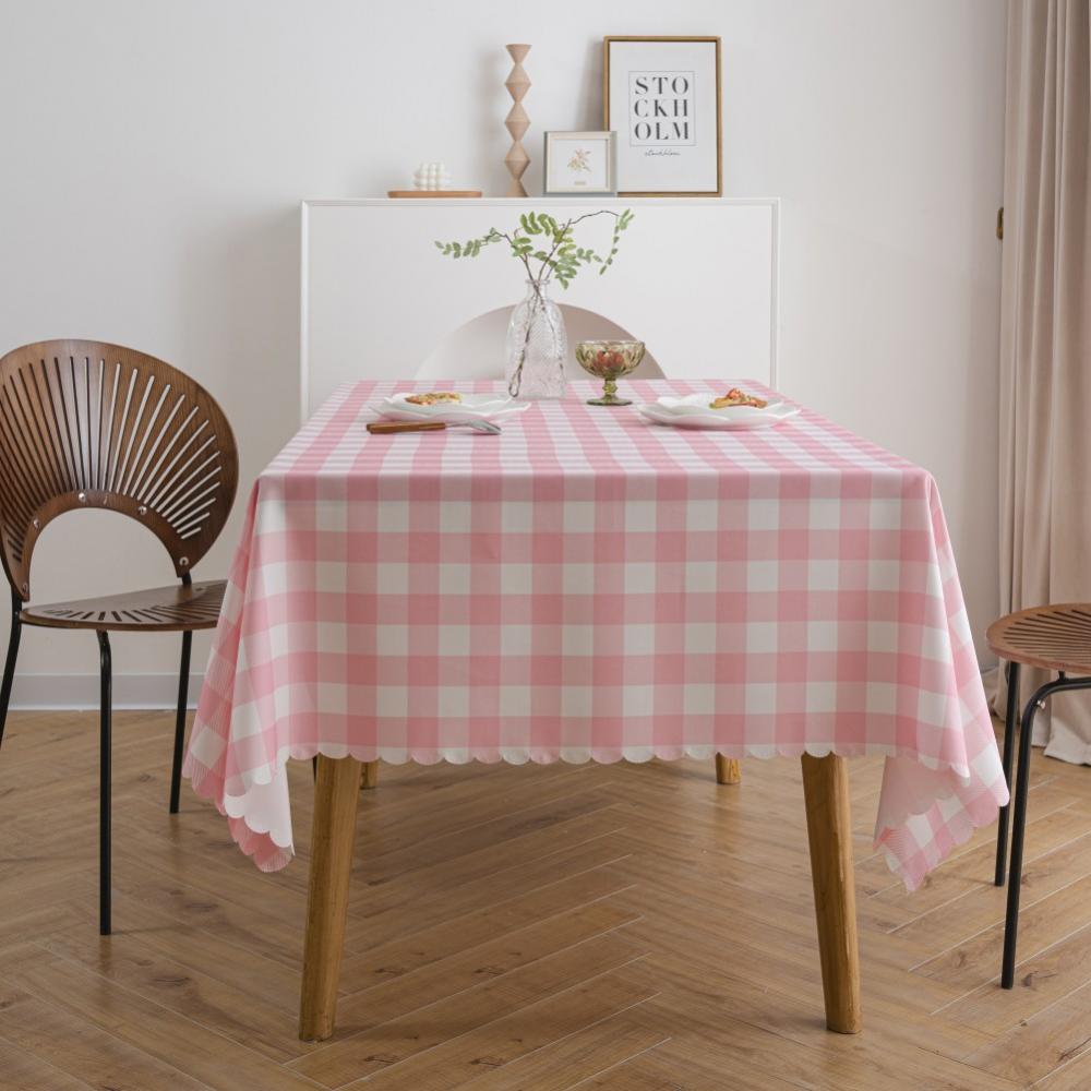 Anti Wrinkle Checked Tablecloth Jpg