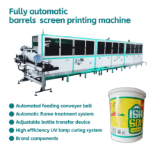 Full automatic paint bucket screen printing machine