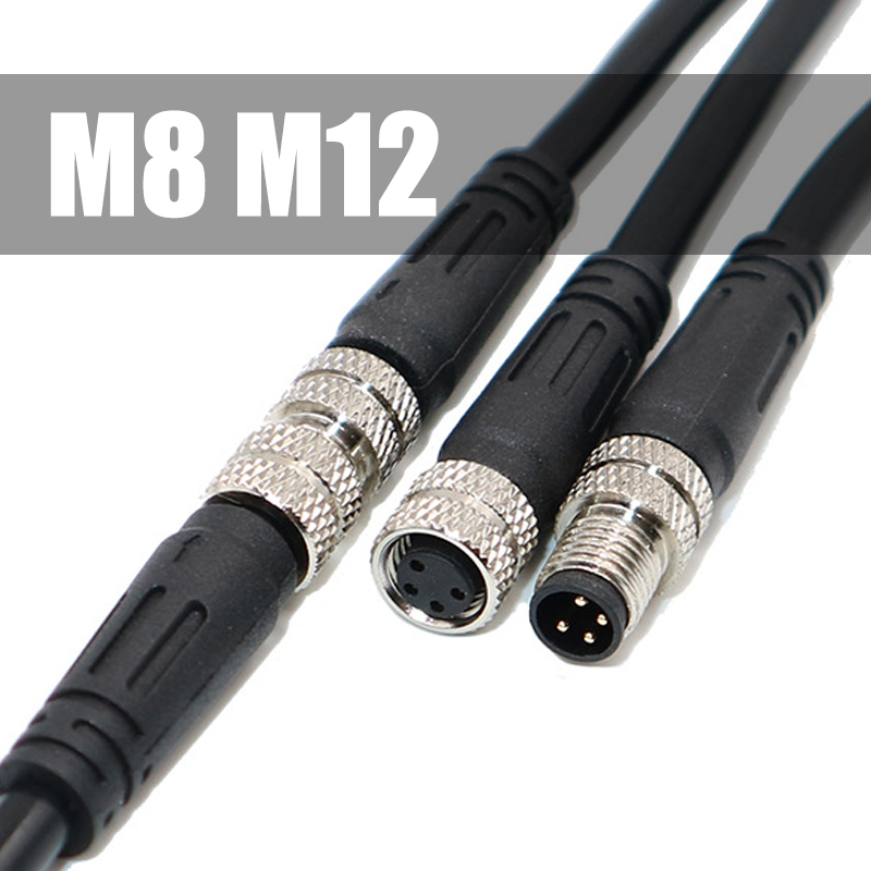 8pin macho hembra m12 m8 sensor cable personalizado impermeable IP67 IP68 3pin 4 pin automotriz CN; gua