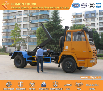 SHACMAN AOLONG 10cubic hydraulic lifting refuse truck