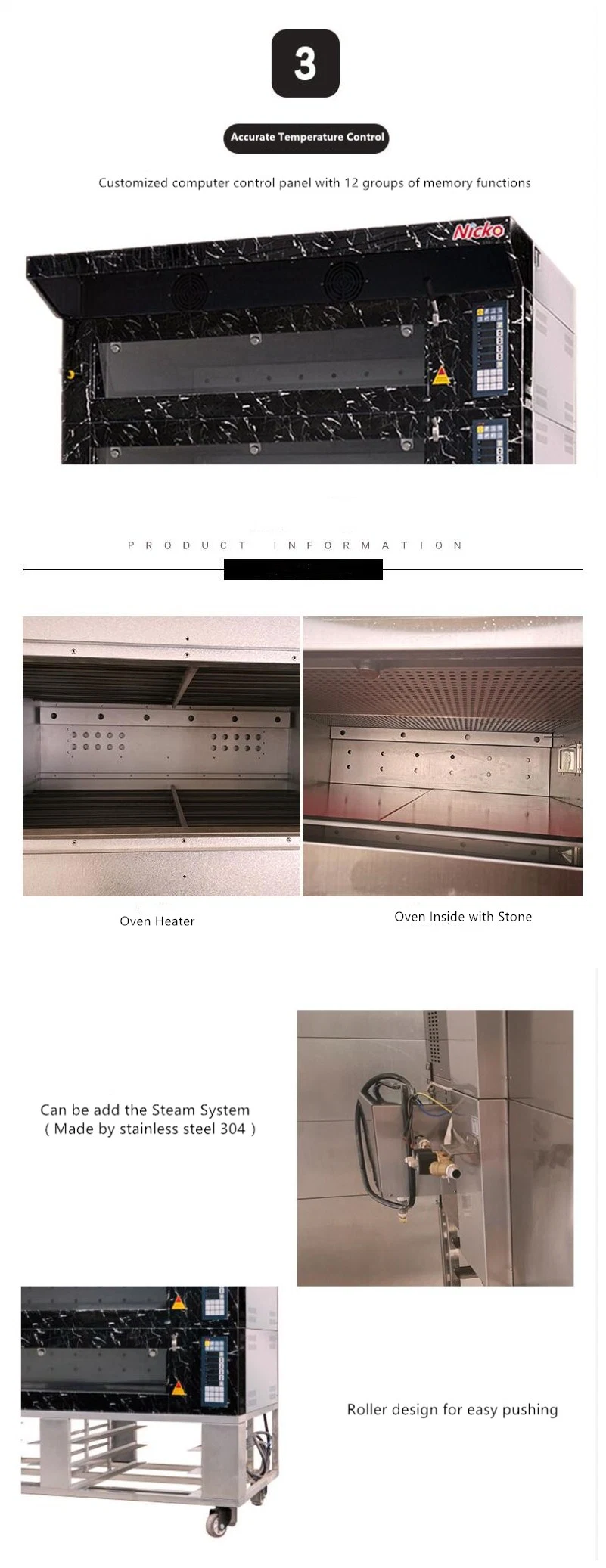 Micro-Computer Control Panel Single Deck Gas Bakery Oven for Bread