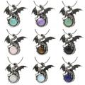 Pterodactyl Crystal Pendant Circle Chain Necklace