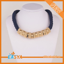 Rope Weaved Chain Necklace Gold Plating Beaded Necklace