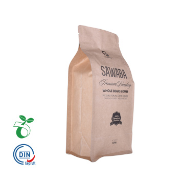 flat bottom kraft paper coffee bags with valve