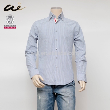 high quality light color office man shirt;Stripe shirt man;business shirt man