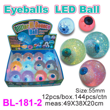 Promotional Glitter LED Flash Eyeballs/Hi Glitter Bounce Ball
