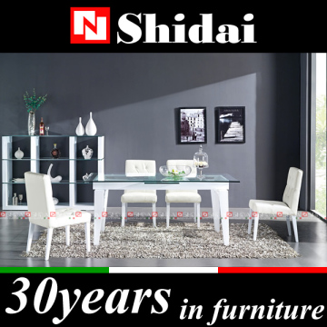 Cheap price list of dining table / modern white lacquer dining table / new model retractable dining table A-32