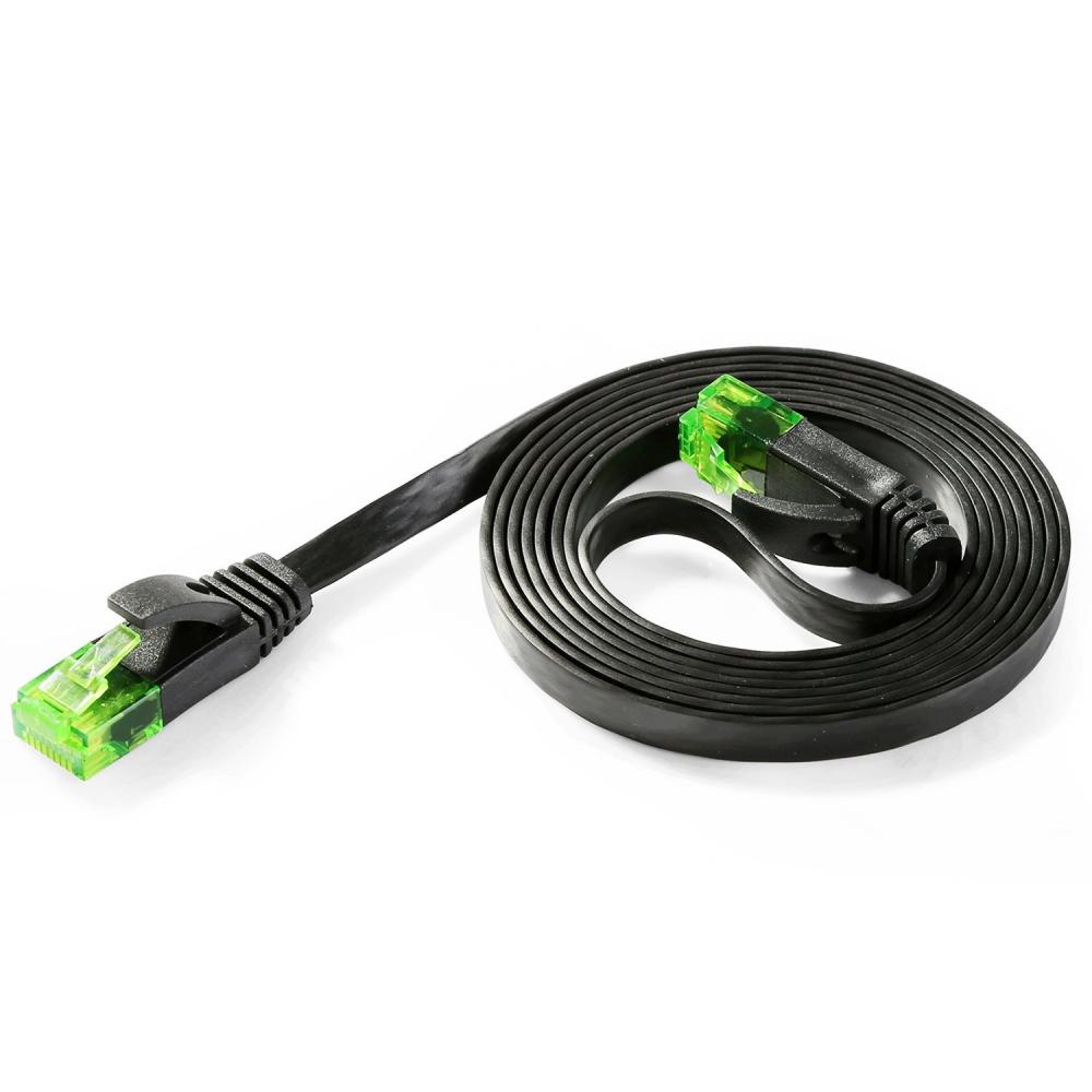 Cable de red de parche plano CAT6 de enchufe RJ45 verde