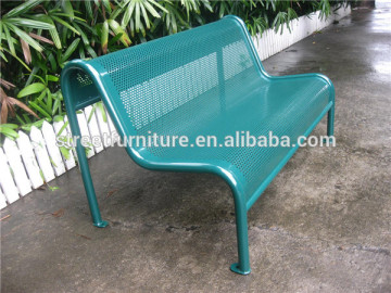 Perforated steel garden bench outdoor metal garden bench