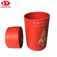 Custom Paper Red Round Chocolate Bar Packaging Box