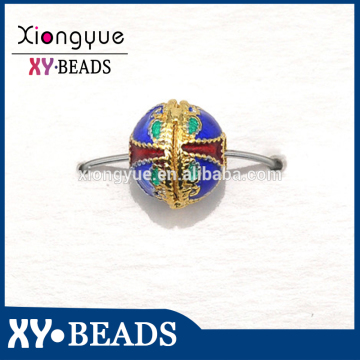 11x12mm Alloy Round Corrugated Enemal Bead Spacer Jewelry Findings