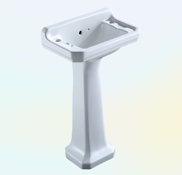 Small Wall-Mounted or Pedestal Ceramic Basins for Traditional Bathrooms