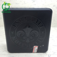 Square black storage tin