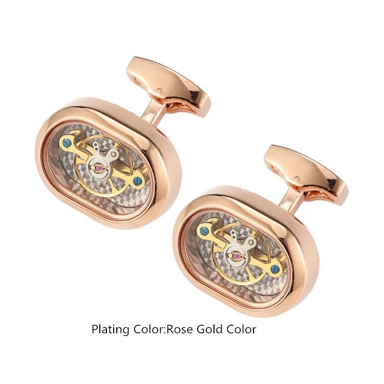 High quality French mens tourbillon movement cufflinks copper luxury mens cufflink shirt