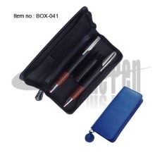 PU leather pen box with zipper for promotional purpose