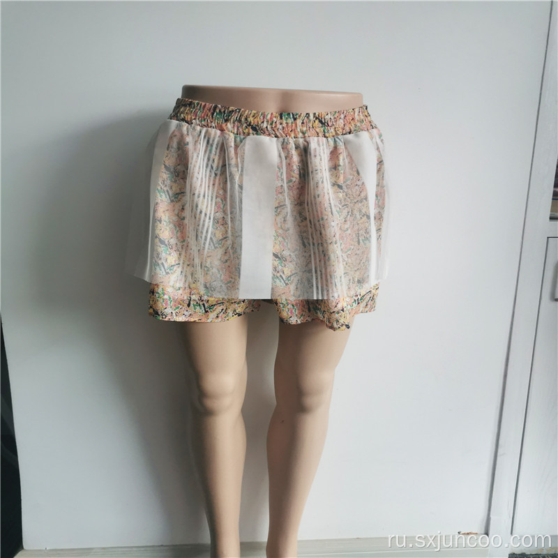 Яркие летние модные юбки из полиэстера с цветочным принтом для девочек