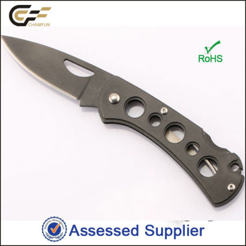 All Black Design Hole Handle Tanto Knife/ Knife