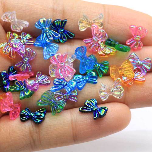 Brilliant Bowknot Flatback Resin Cabochon Bow Tie Shape Diy Phone Case Embellishment Holiday Decoration Kids Slime Art Deco