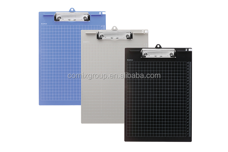 High quality competitive price factory produce metal clip A4 plastic white grid clipboard with pen holder